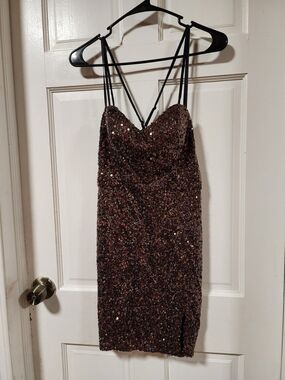 City Studios Sequin Open-Back Mini Dress | Juniors 7/8 | Multicolor Party Dress